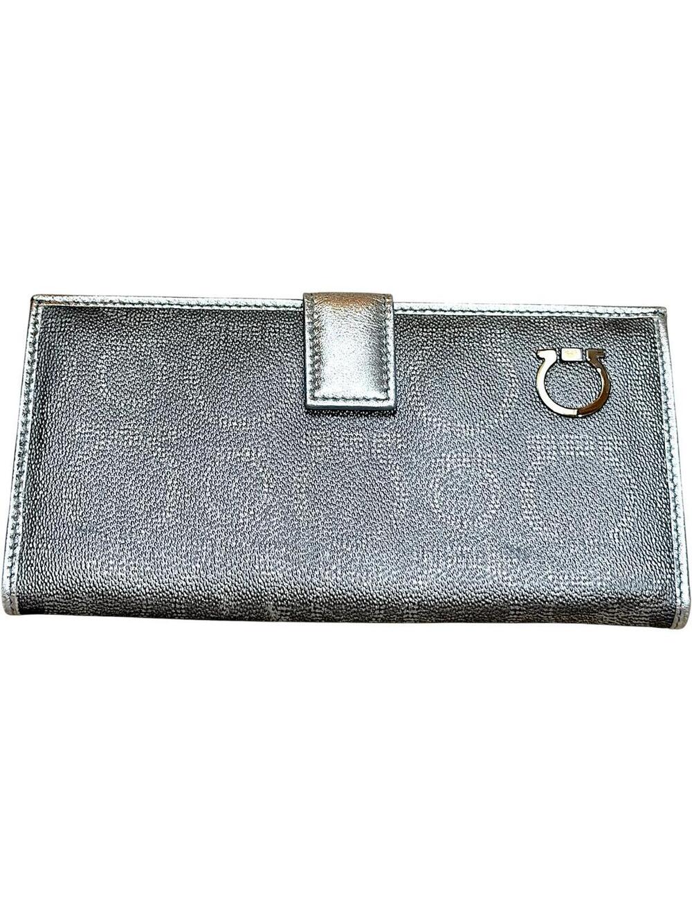 Salvatore Ferragamo Silver Leather Wallet NWOT